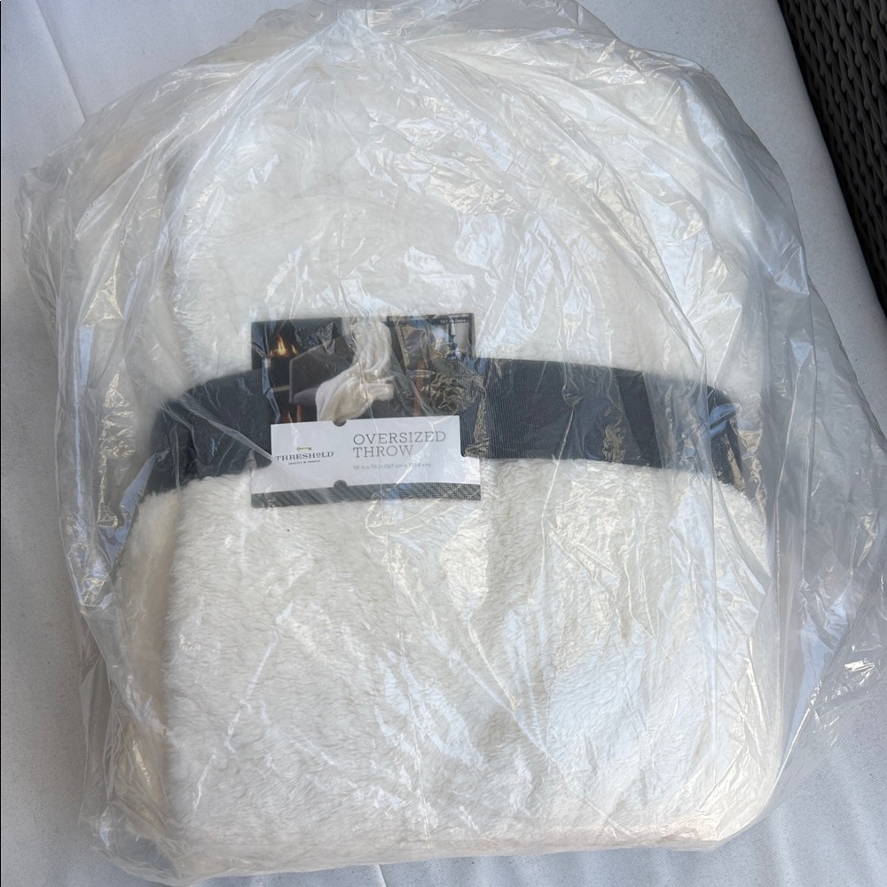 Threshold White Throw Blanket